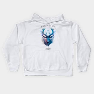 Watercolor Deer | Motivational Quotes | Elk Kids Hoodie